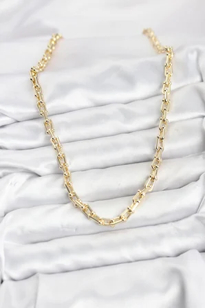 Gold Renk Pirinç Tifani Model Kadın Kolye 5886