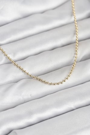CM 14K Gold Renk Top Zincirli Model 60 cm Kadın Kolye 5886