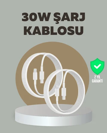 iPhone iPad Airpods Uyumlu 30W Type-C to Lightning Kablo