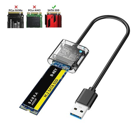 ALLY M.2 Sata USB 3.0 Gen1 SSD Harddisk Kutusu M.2 NGFF- JMS578-(5775)