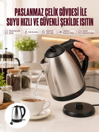 Çelik Su Isıtıcı Kettle Dayanıklı Paslanmaz Çelik Uzun Ömürlü