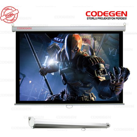 Codegen AX-24 STORLU PROJEKSİYON PERDESİ 240x200 (Arkası Siyah Fonlu - Duvar/Tava