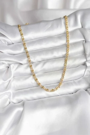 14K Gold Renk Kaplama Zincir Model CM Kadın Kolye 5886