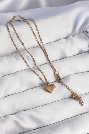 316L Çelik Gold Renk Kalp Model Love Kolye 5886