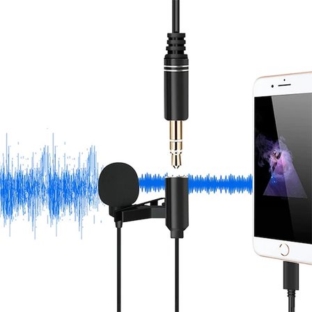 ALLY iPhone Lightning Yaka Mikrofonu+3.5MM jack Profesyonel Youtuber Mikrofonu-(5775