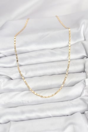 CM 14K Gold Renk Lazer İnce Zincirli Kadın Kolye 5886