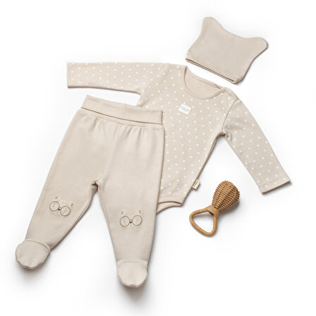 3'lü Takım ( Pantolon-Zıbın-Şapka ) 8113 Vizon
