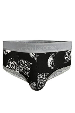 Erkek Kaplan Desenli Siyah Hipster Slip 6125