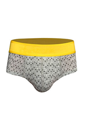 Erkek Kare Desenli Gri Pamuklu Slip 6379