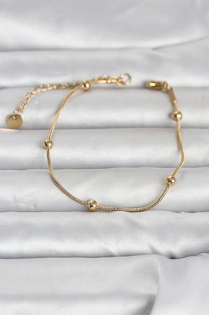 316L Çelik Gold Renk Top Zincirli Kadın Bileklik