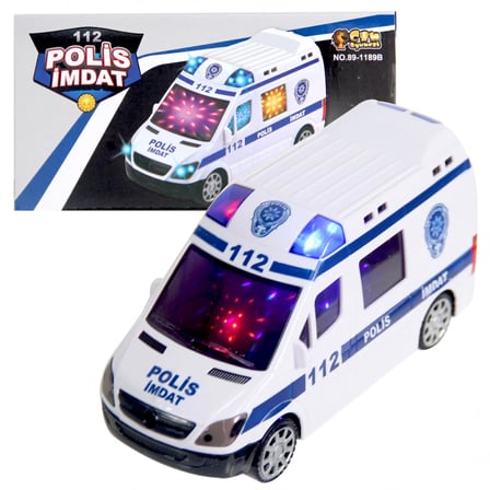 VINTESSY 112 Polis İmdat 3D Işıklı Sesli Polis Aracı BZS01