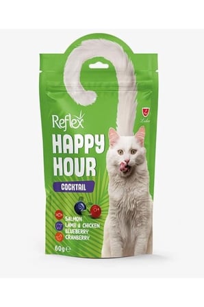 Reflex Happy Hour Cocktail Somon, Kuzu & Tavuk, Yaban Mersinli & Kızılcık 3lü Fırsat 3x60gr BZS01