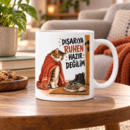 VINTESSY Evden Çıkış Tasarımlı Porselen Kupa - MODEL 922 BZS01