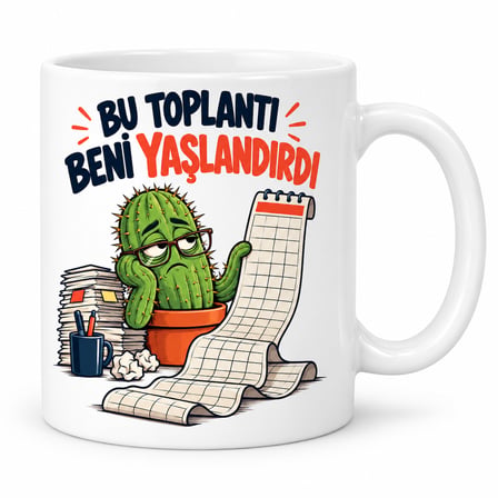 VINTESSY Toplantıdan Sağ Çıkan Tasarımlı Porselen Kupa - MODEL 917 BZS01