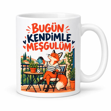 VINTESSY Kendime Randevu Tasarımlı Porselen Kupa - MODEL 924 BZS01