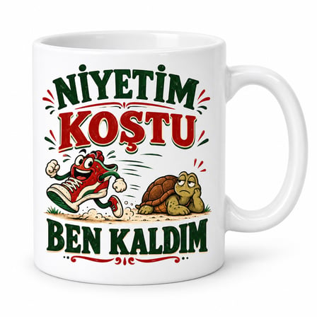 VINTESSY Az Kalsın Spor Tasarımlı Porselen Kupa - MODEL 926 BZS01