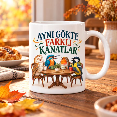 VINTESSY Farklı Renkler Tasarımlı Porselen Kupa - MODEL 938 BZS01