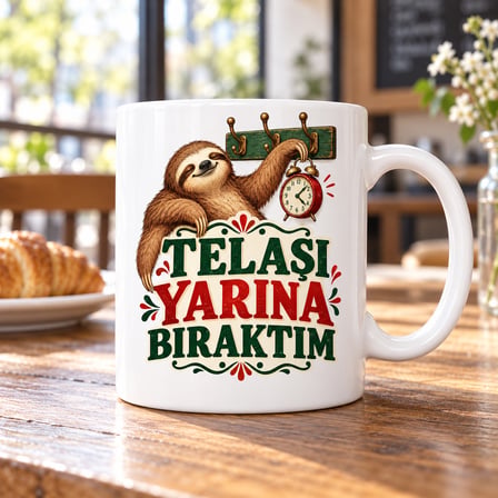 VINTESSY Ertelenen Telaş Tasarımlı Porselen Kupa - MODEL 933 BZS01