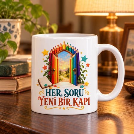 VINTESSY Çocukça Merak Tasarımlı Porselen Kupa - MODEL 939 BZS01