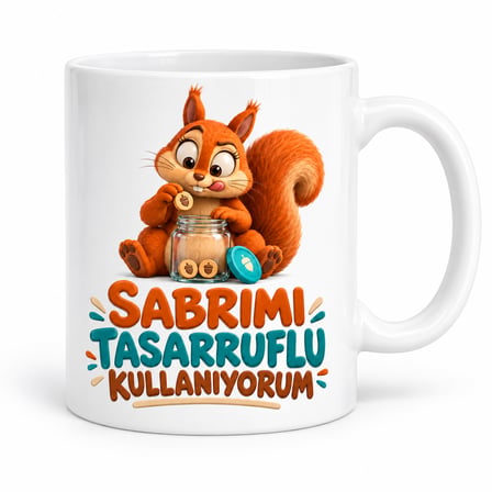 VINTESSY Sabır Tasarrufu Tasarımlı Porselen Kupa - MODEL 921 BZS01