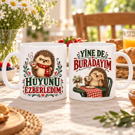 VINTESSY Evlilik Ekibi 2'li Porselen Kupa Seti - MODEL 940 BZS01
