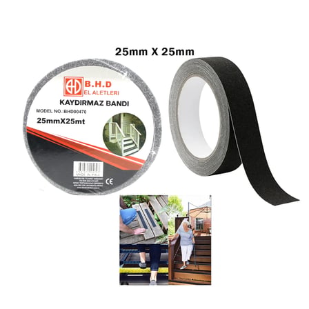 VINTESSY Kaydırmaz Bant 25mm x 25m Siyah BZS01