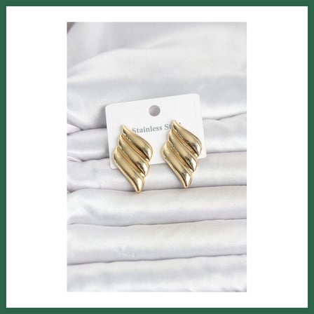 VINTESSY 316L Çelik Gold Renk Motif Model Kadın Küpe BZS01