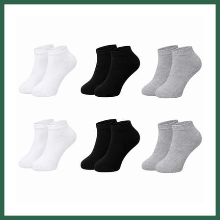 VINTESSY Erkek Bambu Patik Çorap 6'lı Paket, Siyah Beyaz Gri, Nefes Alan Nem Emici Yumuşak Günlük Spor Bilek Çorabı · BEDEN: 39-44 · RENK: Siyah 6 lı BZS01