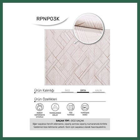VINTESSY YoudayHomeCollection BONAPARTE Model Oturma Odası Halısı · EBAT: 100X100 BZS01