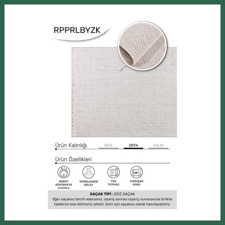 VINTESSY YoudayHomeCollection PARLA Model Oturma Odası Halısı · EBAT: 80X80 BZS01