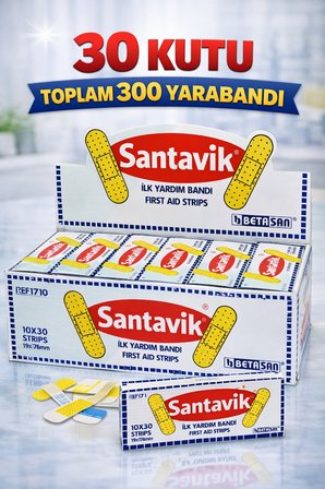 Santavik İlk Yardım Bandı Yara Bandı 10lu 30 Paket