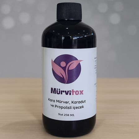 Mürvitox Kara Mürver Karadut ve Propolis İçeren Bitkisel Şurup 250 ml Takviye Edici Gıda