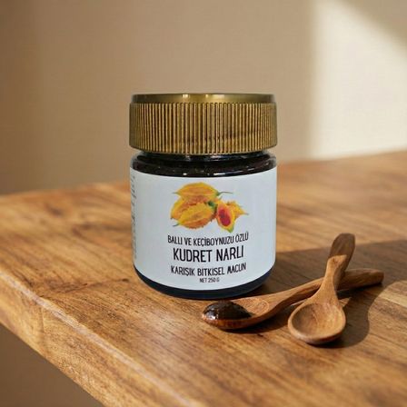 Kudret Narlı Bitkisel Macun 250 g Ballı Keçiboynuzu Özlü Propolis ve Damla Sakızı İçeren Karışım