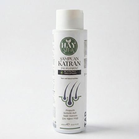 Katran Şampuanı 400 ml Sedir Katranı Çam Katranı Çay Ağacı Yağı ve Propolis İçeren Bitkisel Şampuan