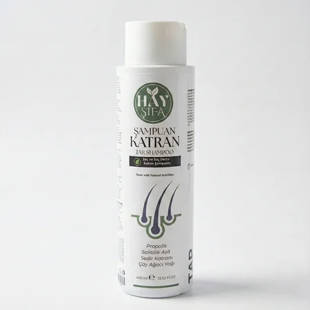 Katran Şampuanı 400 ml Sedir Katranı Çam Katranı Çay Ağacı Yağı ve Propolis İçeren Bitkisel Şampuan