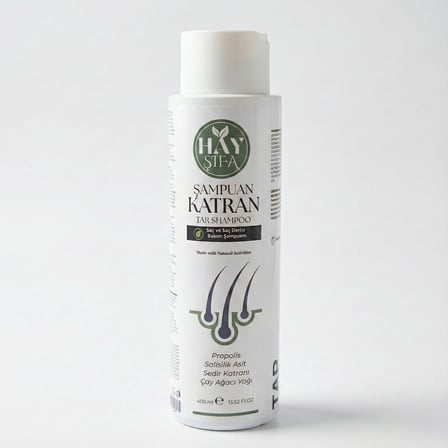 Katran Şampuanı 400 ml Sedir Katranı Çam Katranı Çay Ağacı Yağı ve Propolis İçeren Bitkisel Şampuan