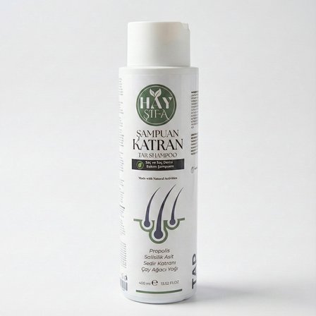 Katran Şampuanı 400 ml Sedir Katranı Çam Katranı Çay Ağacı Yağı ve Propolis İçeren Bitkisel Şampuan
