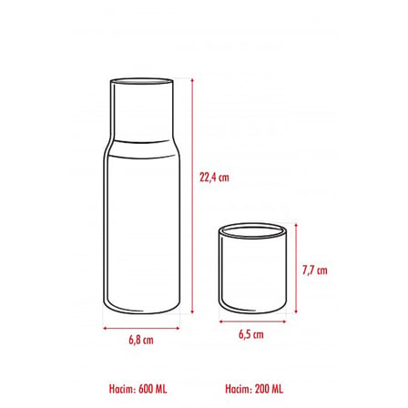 Borosilikat Cam Beyaz Başucu Sürahisi & Cam Sürahi * 600 ml