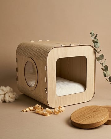 Özel Tasarım Luna MDF Kedi Evi