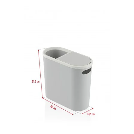Gri Kapaklı WC Kağıtlıklı Çöp Kovası & Ofis Çöp Kovası 10 Lt