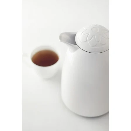 1 LT Isı Yalıtımlı Çay Ve Soğuk Su Termosu Soft Beyaz (12 Saat Sıcak Tutar& İçi Camdır)