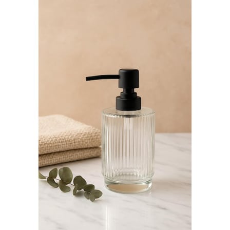 Cam Şeffaf Sıvı Sabunluk 200 ml Banyo Lavabo