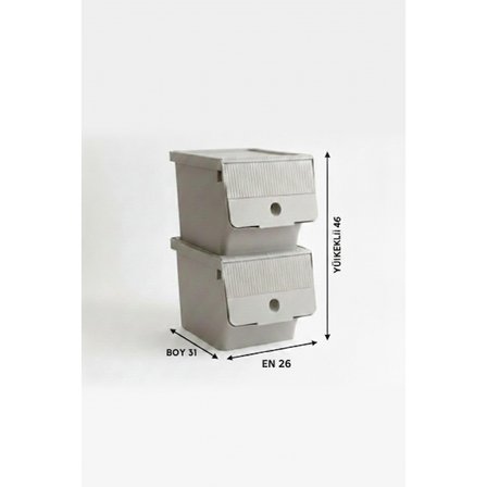 Vizon 2'Li 13,5 LT Modubox Kayar Kapaklı Saklama Kabı & Patates Soğan Kovası & Erzak Kutusu
