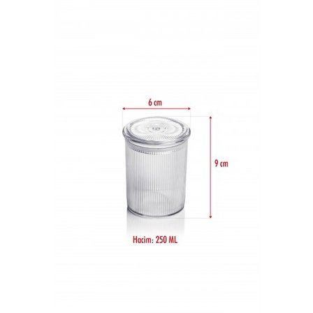 6'lı Barok Yuvarlak Baharat Kavanoz Seti & Saklama Kabı & Erzak Kabı (6*250 ML)