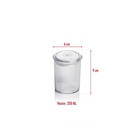 6'lı Barok Yuvarlak Baharat Kavanoz Seti & Saklama Kabı & Erzak Kabı (6*250 ML)