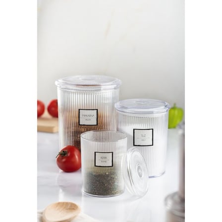 12'li Barok Yuvarlak 3 Boy Kavanoz Seti & Saklama Kabı & Erzak Kabı (4*2000 ML, 4*1000 ML, 4*500 ML)