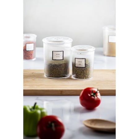 18'li Barok Yuvarlak 3 Boy Kavanoz Seti & Saklama Kabı & Erzak Kabı (6*2000 ML, 6*1000 ML ,6*500 ML)