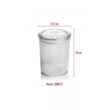 9'lu Barok Yuvarlak Büyük Kavanoz Seti & Saklama Kabı & Erzak Kabı (9*2000 ML)