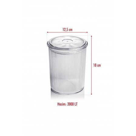9'lu Barok Yuvarlak Büyük Kavanoz Seti & Saklama Kabı & Erzak Kabı (9*2000 ML)