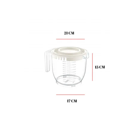 2200 Ml Mikser Kabı Füme & Ölçü Kabı & Saklama Kabı